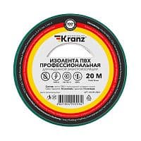 Изолента ПВХ профессиональная 0.18х19мм 20м зеленая (уп.10шт) Kranz KR-09-2803