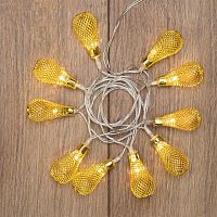 Гирлянда светодиодная "Восточные фонарики" 10LED желт. 1.5м питание 2хАА провод прозр. Neon-Night 303-071