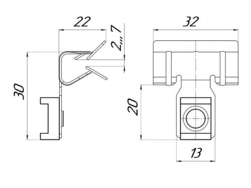 Зажим балочный 3-8мм под нейлоновую стяжку PROxima EKF ZB3-8-S фото 2