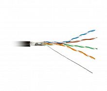 Кабель FTP 4-C5E-SOLID-OUTDOOR-40-500 витая пара экран. FTP (F/UTP) кат.5e 4х2х0.5 (24 AWG) ож (solid) экран-фольга для внешн. прокладки PE (-40град.C - +60град.C) черн. (уп.500м) Hyperline 49110