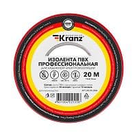 Изолента ПВХ профессиональная 0.18х19мм х 20м красная (уп.10шт) Kranz KR-09-2804