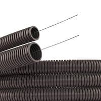 Труба гофрированная ПА 6 d12мм с протяж. темн. сер. (уп.50м) DKC PA611216F0