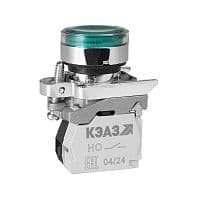 Кнопка КМЕ 4610мЛС 220В 1но+0нз цилиндр индикатор IP65 зел. КЭАЗ 248259
