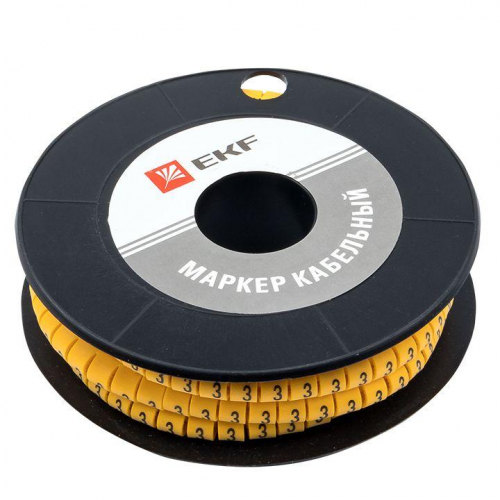 Маркер каб. 1.5кв.мм "3" (к-1000ед) (ЕС-0) EKF plc-KM-1.5-3 фото 2
