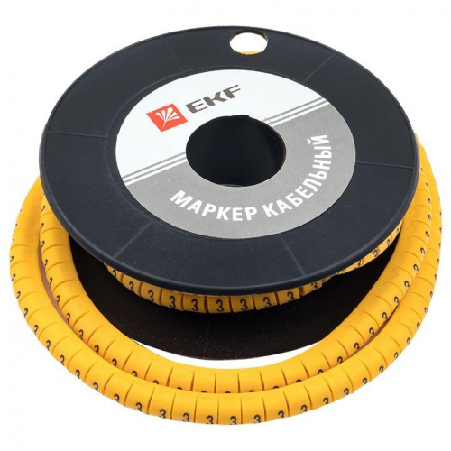 Маркер каб. 1.5кв.мм "3" (к-1000ед) (ЕС-0) EKF plc-KM-1.5-3 фото 4