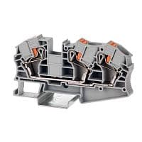Клемма проходная зажим push-in 3 точки подкл. 16кв.мм сер. DKC VPR-16-TWIN-GY