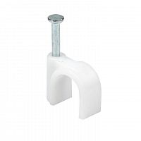 Скоба крепежная круглая с гвоздем d10мм пластик. (уп.50шт) EKF plcn-sr-10