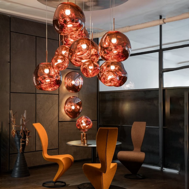 Светильник подвесной Melt Copper D38 в стиле Tom Dixon