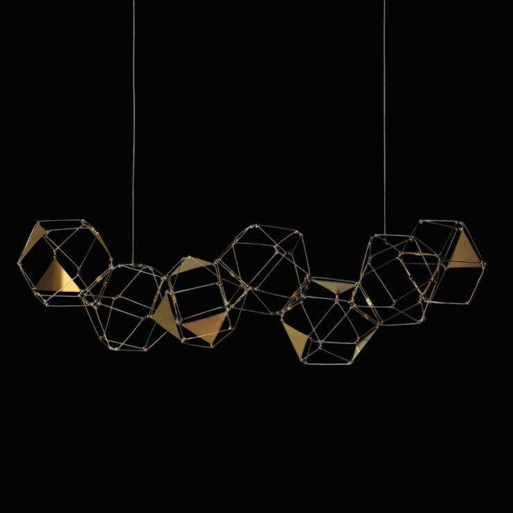 Люстра Bjork small в линию со вставками (сегмент 20*20 см)