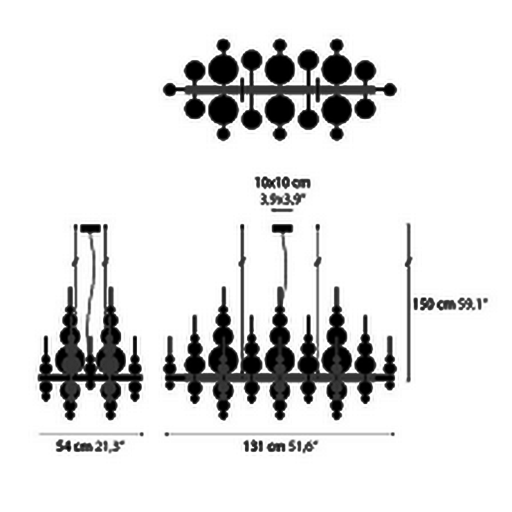Люстра  Tears From Moon 22 White в стиле Ilfari