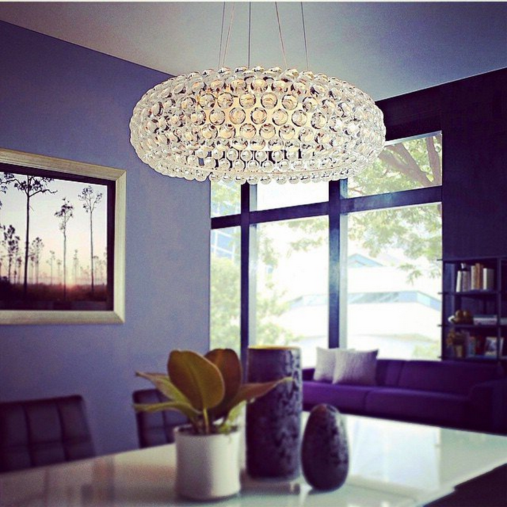 Люстра подвесная Caboche Clear D50 в стиле Foscarini