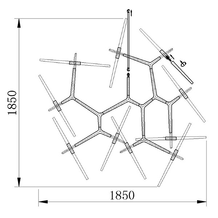 Люстра Agnes 20 Black в стиле Lindsey Adelman