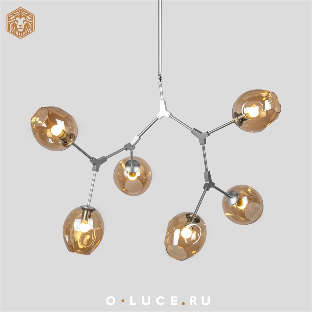 Люстра Branching Bubbles 6 Nickel, шт в стиле Lindsey Adelman