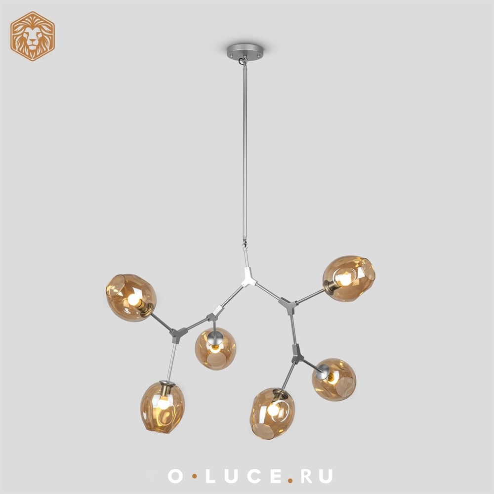 Люстра Branching Bubbles 6 Nickel, шт в стиле Lindsey Adelman