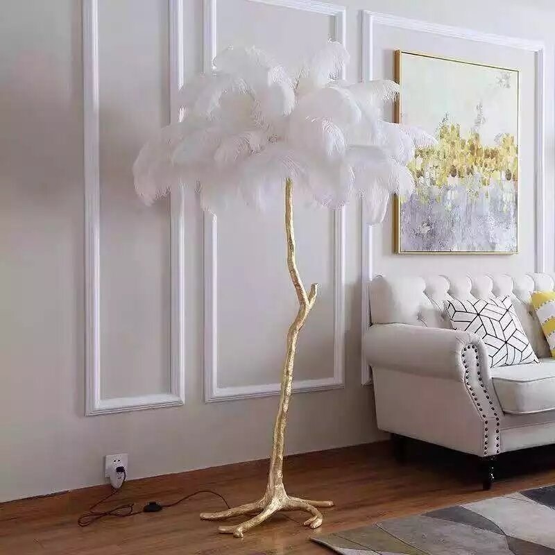 Торшер Ostrich Feather gold