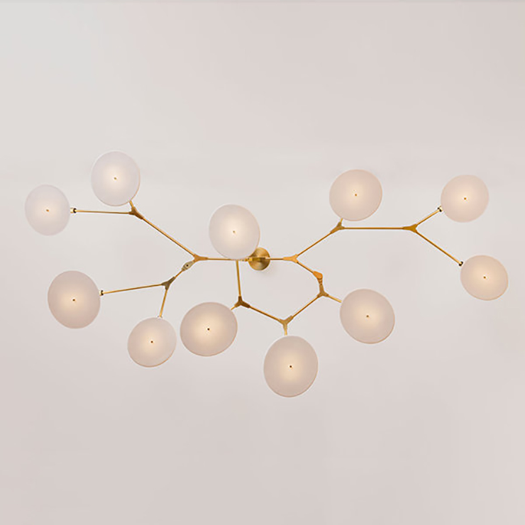 Люстра подвесная Branching Disc 11 Gold в стиле Lindsey Adelman