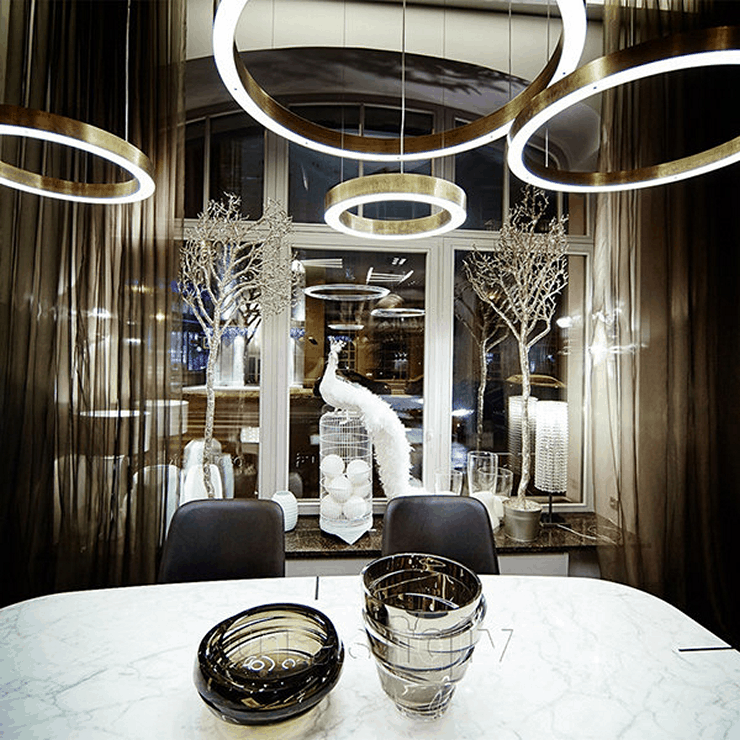 Светильник Light Ring Horizontal D100 Brass в стиле Henge