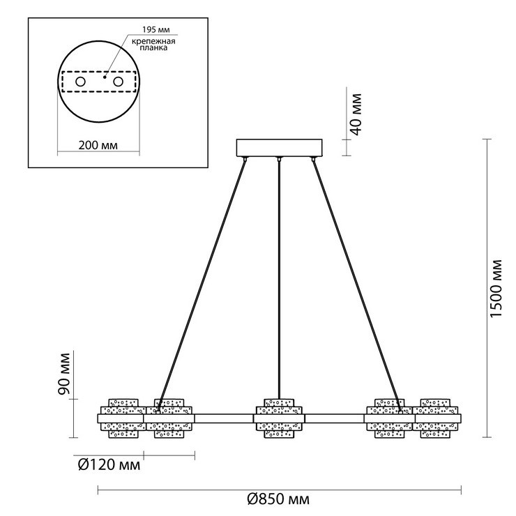 Люстра подвесная Venetta D85