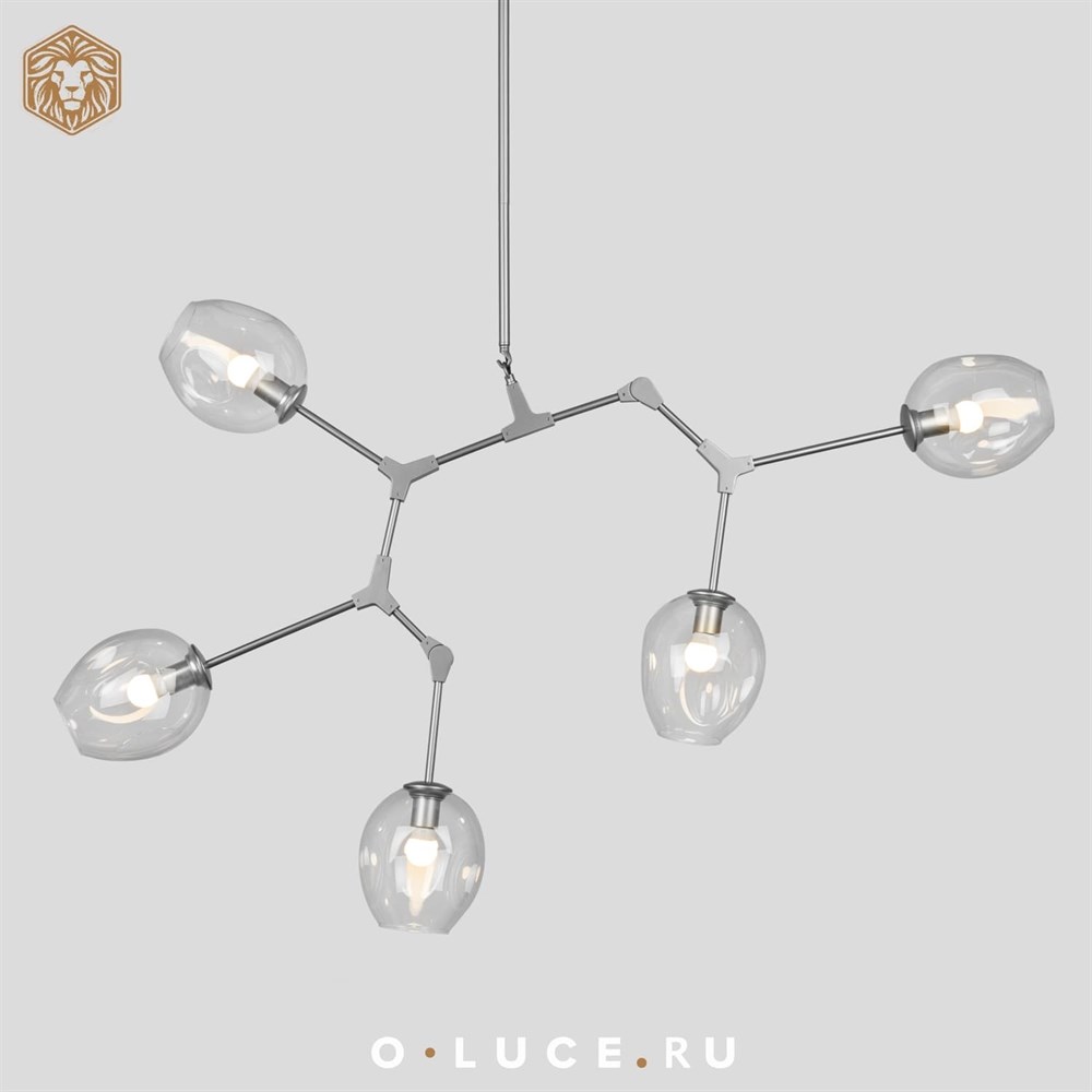 Люстра Branching Bubbles 5 Nickel в стиле Lindsey Adelman