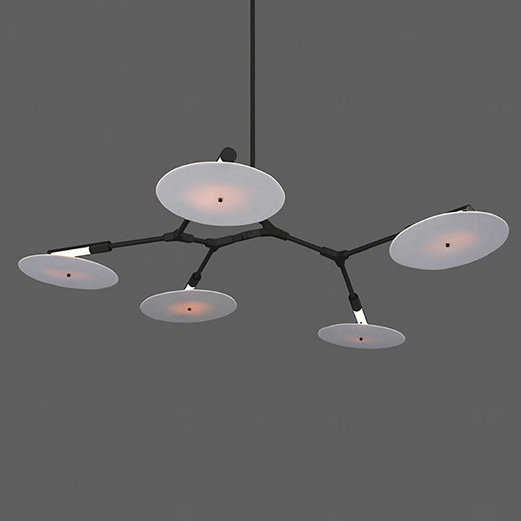 Люстра подвесная Branching Disc 5 Black в стиле Lindsey Adelman