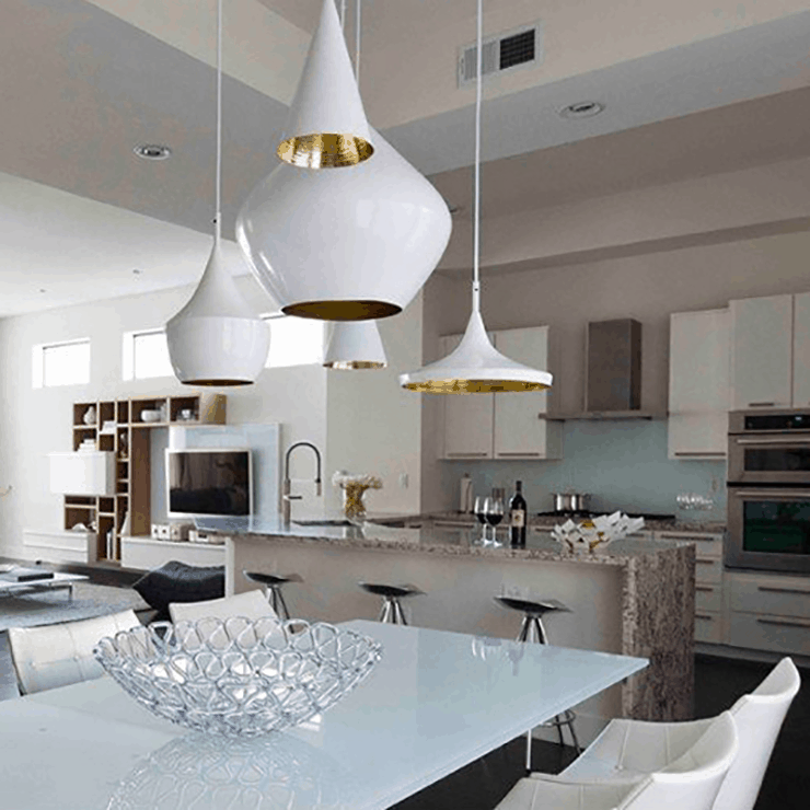 Светильник Beat Light Stout White D50 см / H48 см Белый в стиле Tom Dixon