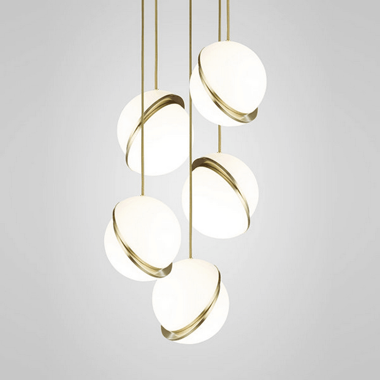Светильник Crescent Chandelier 5 Gold в стиле Lee Broom
