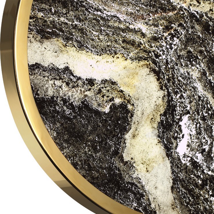 Настенно-потолочный светильник Stone Flake D40 каменный шпон золото