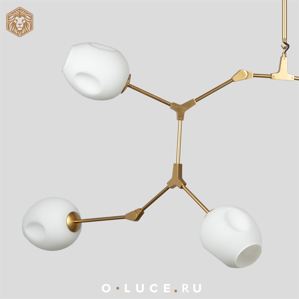 Люстра Branching Bubbles 7 Long Gold в стиле Lindsey Adelman