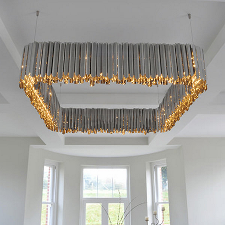 Люстра Facet Square  Стальной в стиле Tom Kirk