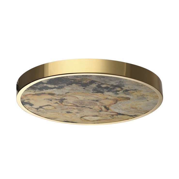 Настенно-потолочный светильник Stone Flake D50 каменный шпон золото