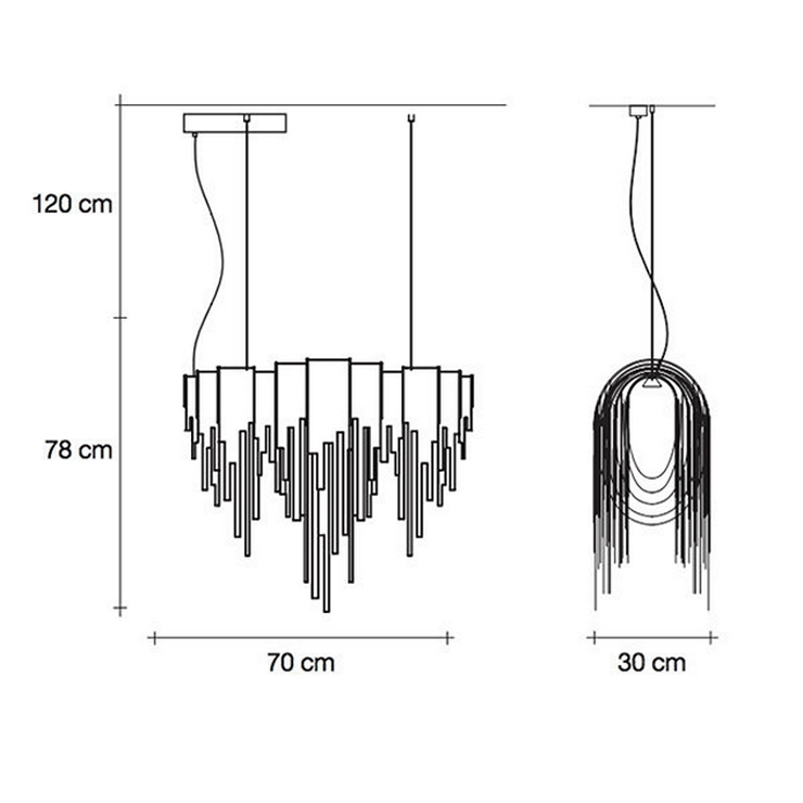 Люстра Volver Длина 75 см Cеребро в стиле Terzani