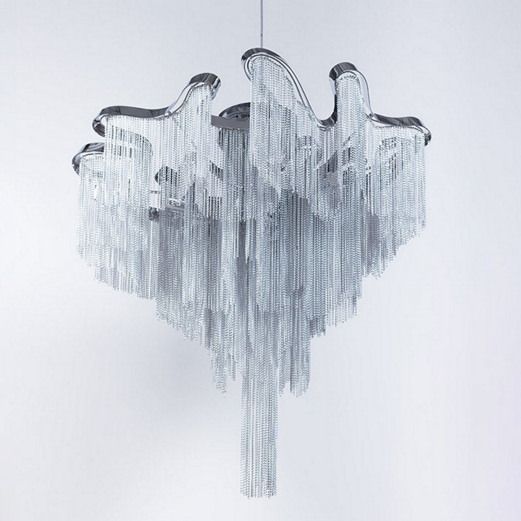 Люстра потолочная Stream Диаметр 60 см Серебро