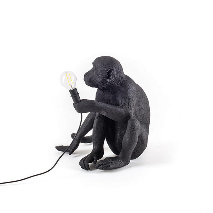 Настольная лампа Обезьяна Monkey Black Table Lamp в стиле Seletti