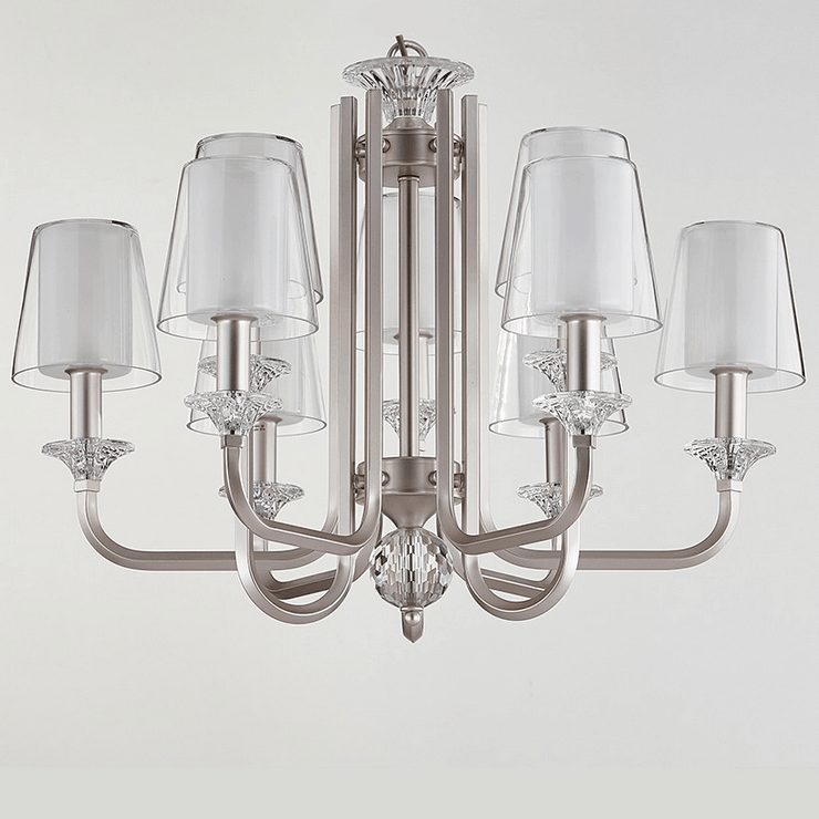 Люстра Lincoln, Silver perla Glass clear/matt white D75,5*H56 cm