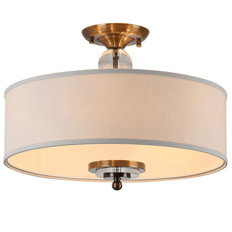 Cветильник Memphis, Black brass Clear crystal Shade beige D50*H38 cm