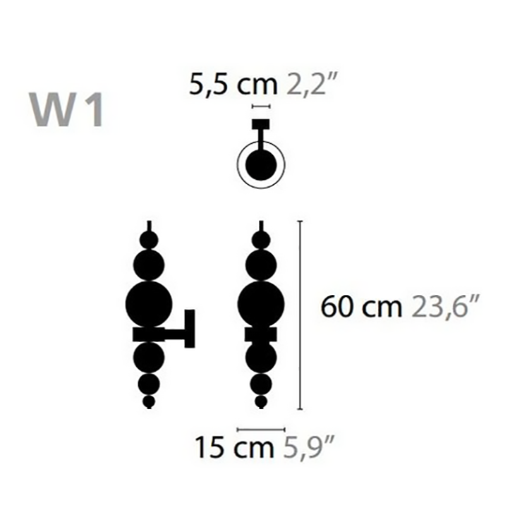 Бра Tears From Moon  Черный в стиле Ilfari