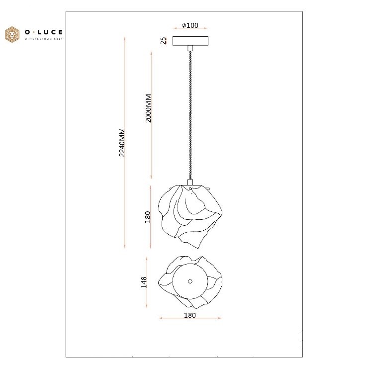 Светильник подвесной Gem Clear