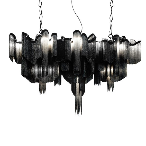 Люстра Stream Long Черный в стиле Terzani