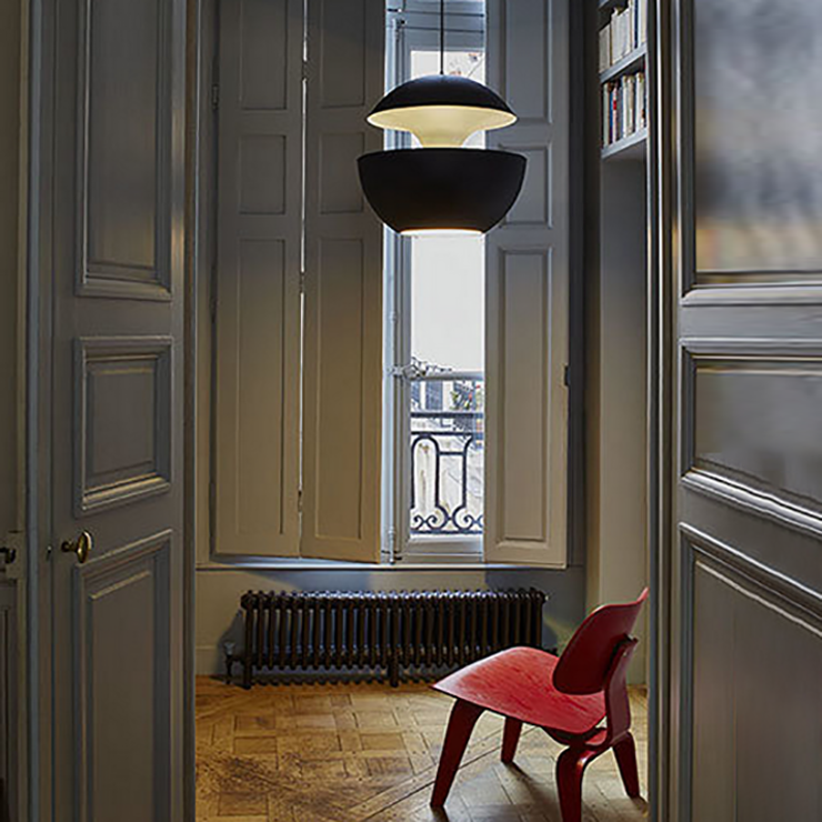 Светильник Lampe Here Comes The Sun D35 см / H33 см Черный + Белый