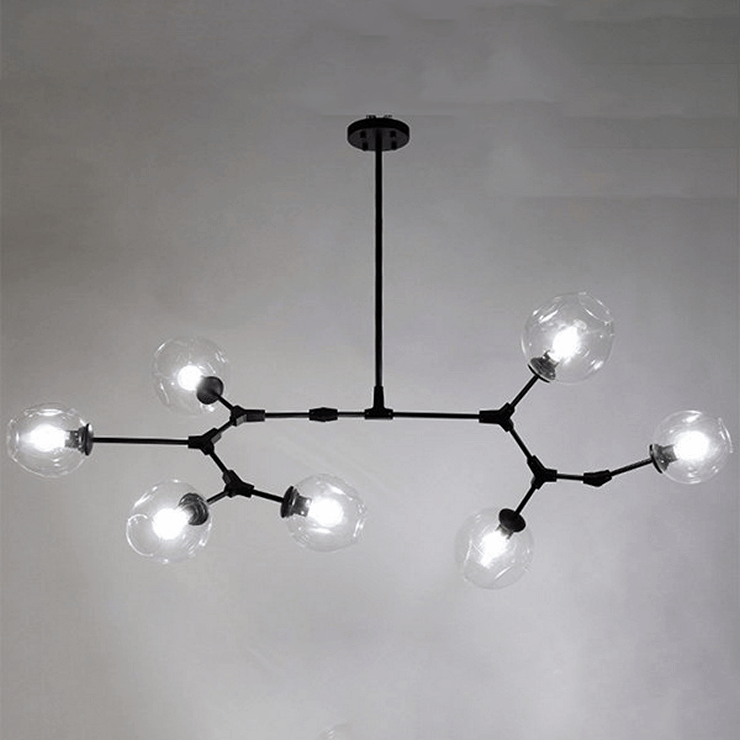 Люстра Branching Bubbles 7 Long Black в стиле Lindsey Adelman