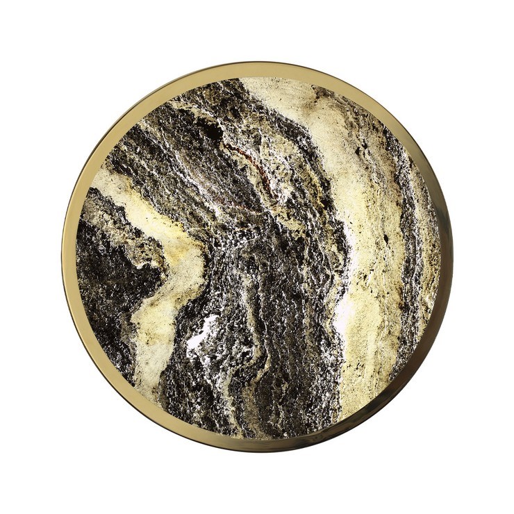 Настенно-потолочный светильник Stone Flake D40 каменный шпон золото