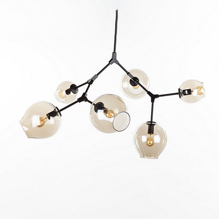 Люстра Branching Bubbles 6 Black в стиле Lindsey Adelman