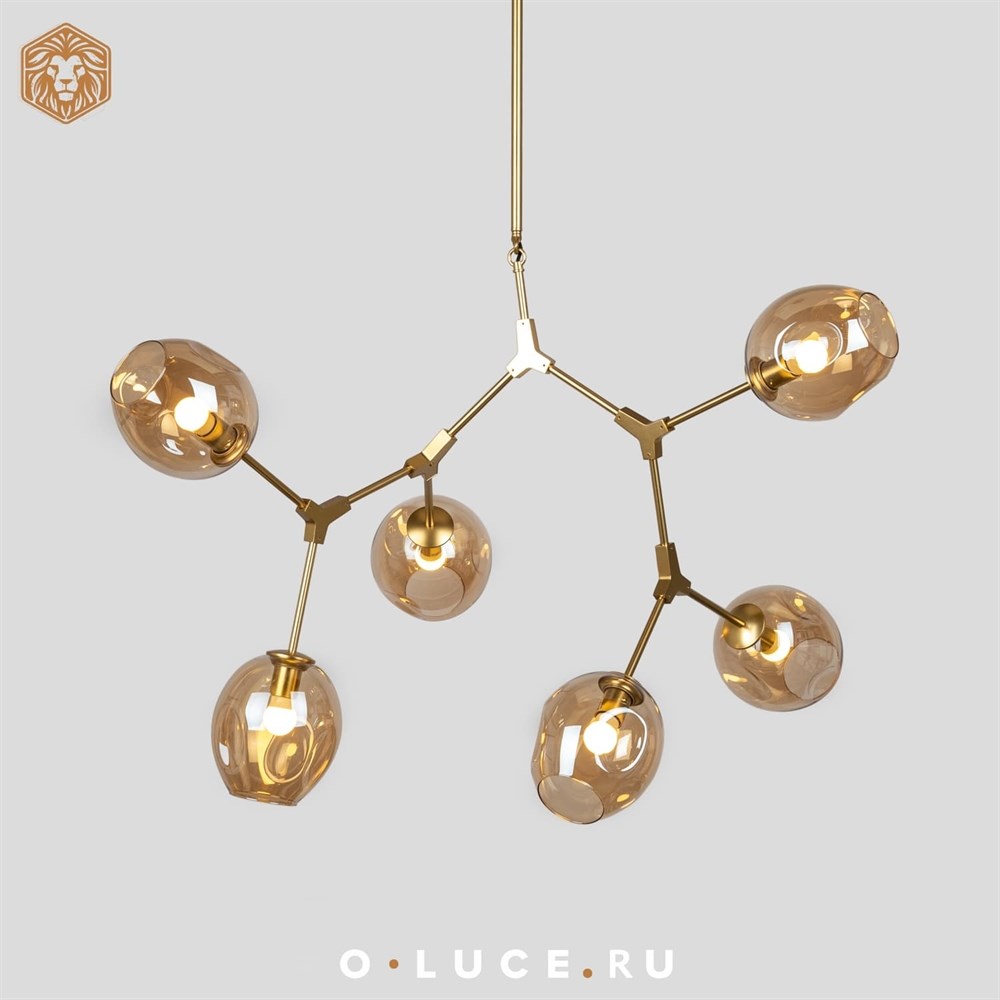 Люстра Branching Bubbles 6 Gold в стиле Lindsey Adelman