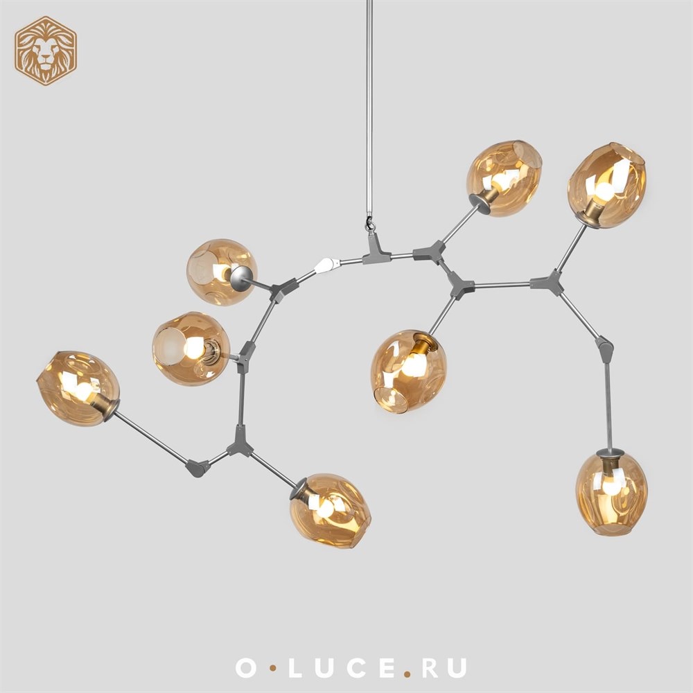 Люстра Branching Bubbles 8 Nickel в стиле Lindsey Adelman