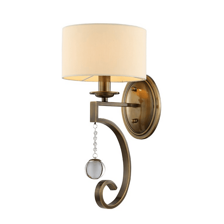 Бра Memphis, Black brass Crystal clear Shade beige L20.5*H44*Sp27 cm