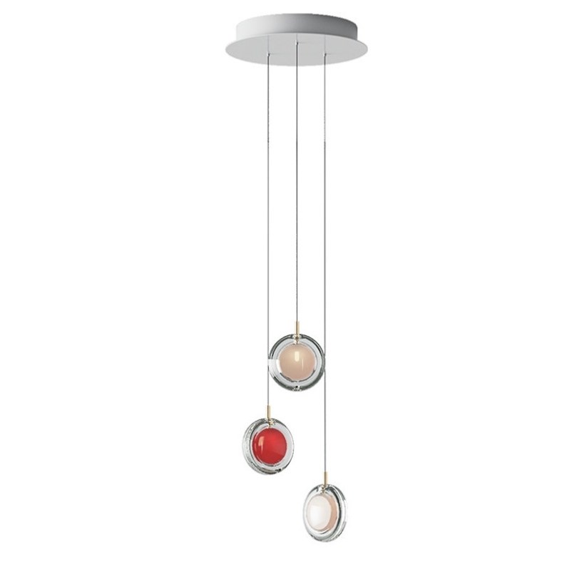 Люстра Lens 3 красный