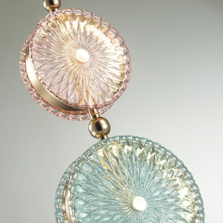 Светильник подвесной Lolly Pop Gold pink/blue