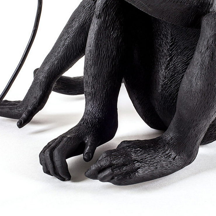Настольная лампа Обезьяна Monkey Black Table Lamp в стиле Seletti