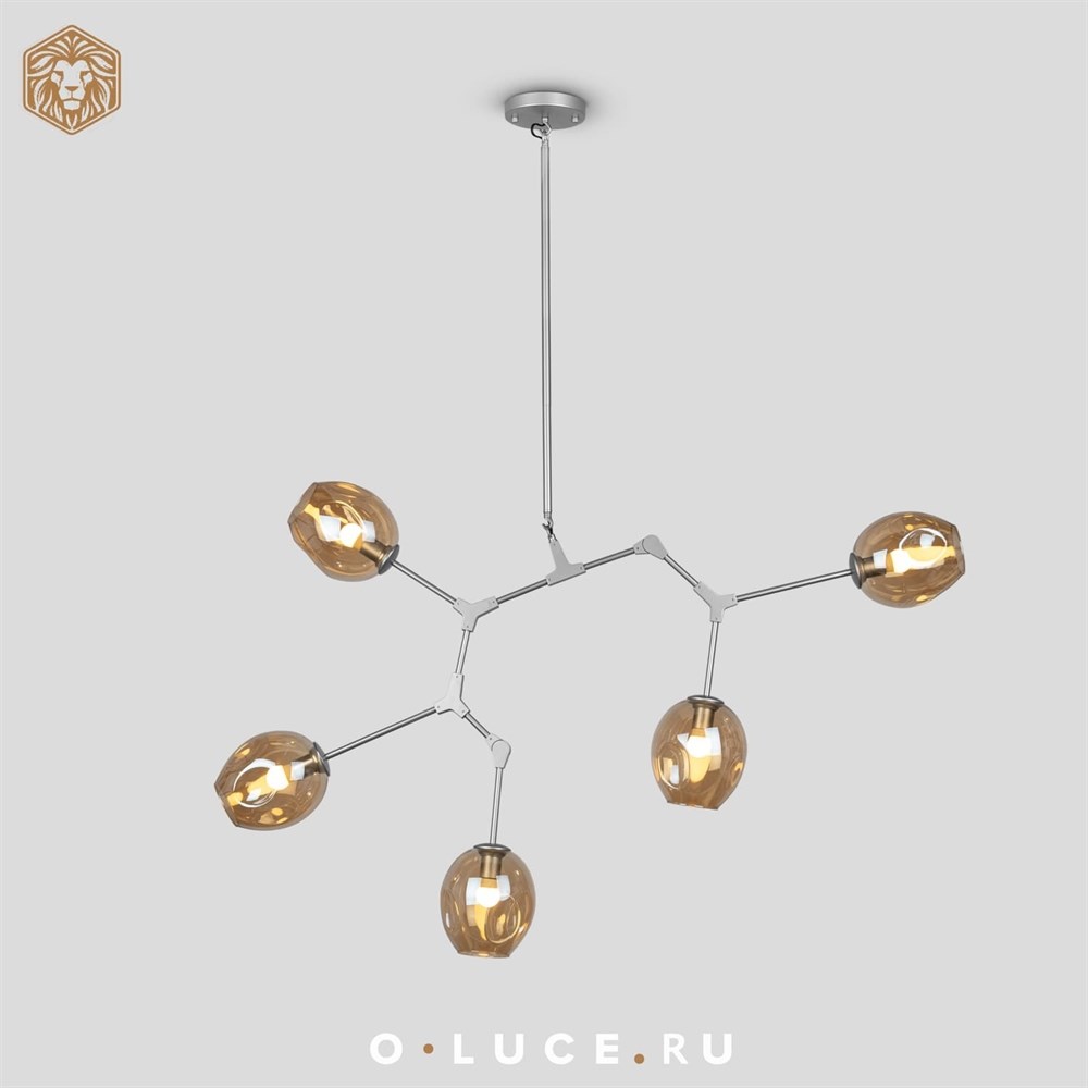 Люстра Branching Bubbles 5 Nickel в стиле Lindsey Adelman