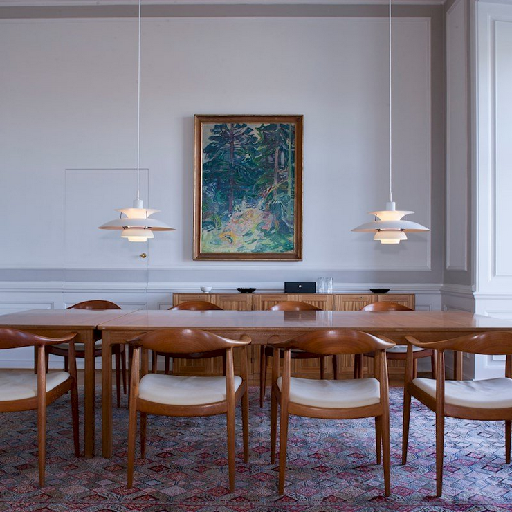 Люстра PH 5 & 50  Белый в стиле Louis Poulsen